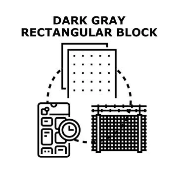 Dark gray rectangular block management process illustration Stock Illustration