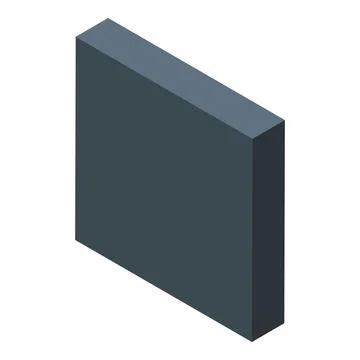 Dark gray rectangular cuboid representing abstract concept Stock Illustration