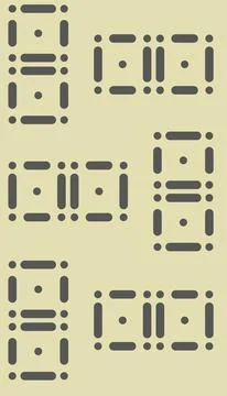 Dark gray rounded elements form squares in a vector pattern. Illustrazione stock