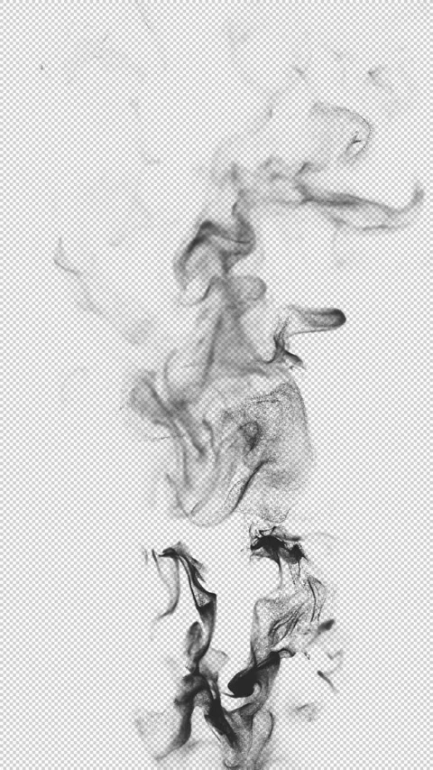 Dark Gray Smoke Wisps on alpha transparent background loop Stock Footage 316752825