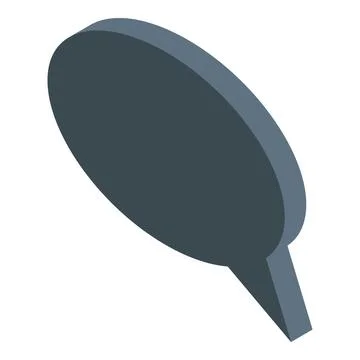 Dark gray speech bubble floating in isometric view Stock Illustration
