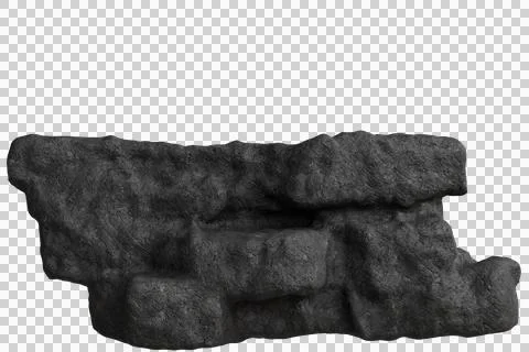 Dark gray, textured rock wall section Stock Illustration