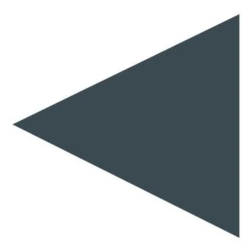 Dark gray triangle pointing left on white background Stock Illustration
