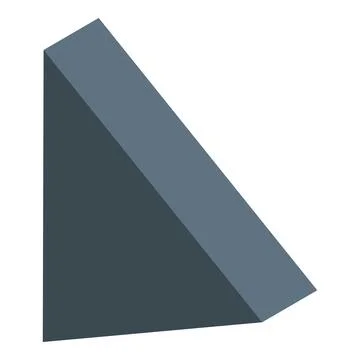 Dark gray triangular prism representing abstract concepts Stock Illustration