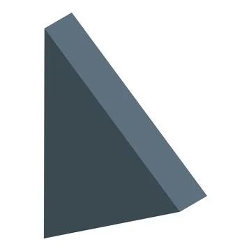 Dark gray triangular prism rotating in white background Stock Illustration