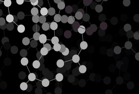 Dark Gray vector background with forms of artificial intelligence. Stock Illustration