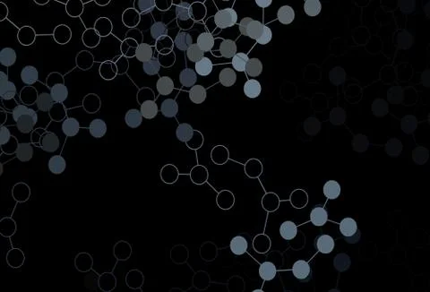 Dark Gray vector background with forms of artificial intelligence. Stock Illustration