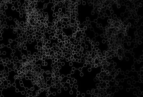 Dark Gray vector background with forms of artificial intelligence. Ilustración de archivo