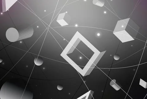 Dark Gray vector background with polygonal style with circles. Stock Illustration
