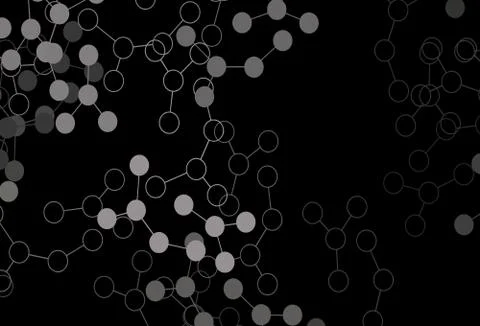 Dark Gray vector pattern with artificial intelligence network. 스톡 일러스트