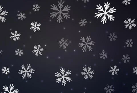 Dark Gray vector pattern with christmas snowflakes, stars. Stock Illustration