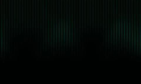 Dark green abstract background with 3D vertical fluted texture and wavy shado Illustration