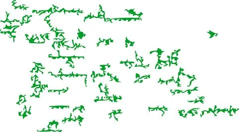 Dark green abstract fluid patterns, Organic graphic element collection, Isola Stock Illustration