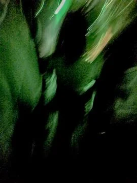 Dark Green Abstract Motion Blur with Curved Light Trails Stock Photos