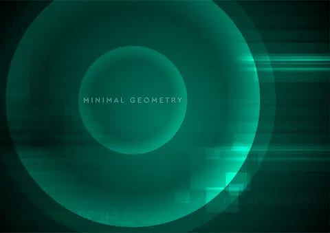 Dark green abstract tech geometric background Stock Illustration