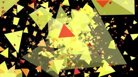 "Dark Green and Yellow Abstract Geometric Background with Triangular Gradient Pa Stock Footage 318533448