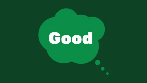 Dark Green Background Animated Speech Bubble Displaying Good Message Stock Footage 344973639