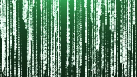 On a dark green background, chains of bright hearts appear on top. Animation of Stock Footage 259700663