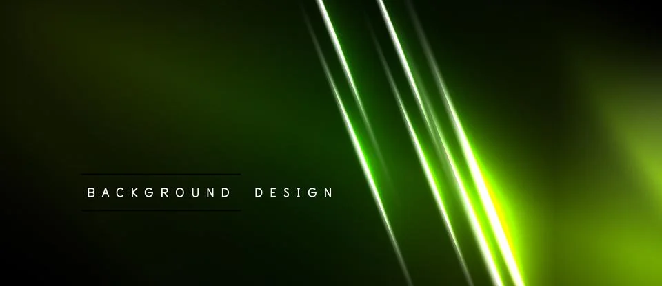 Dark green background features bright neon lines. Diagonal streaks create イラスト素材