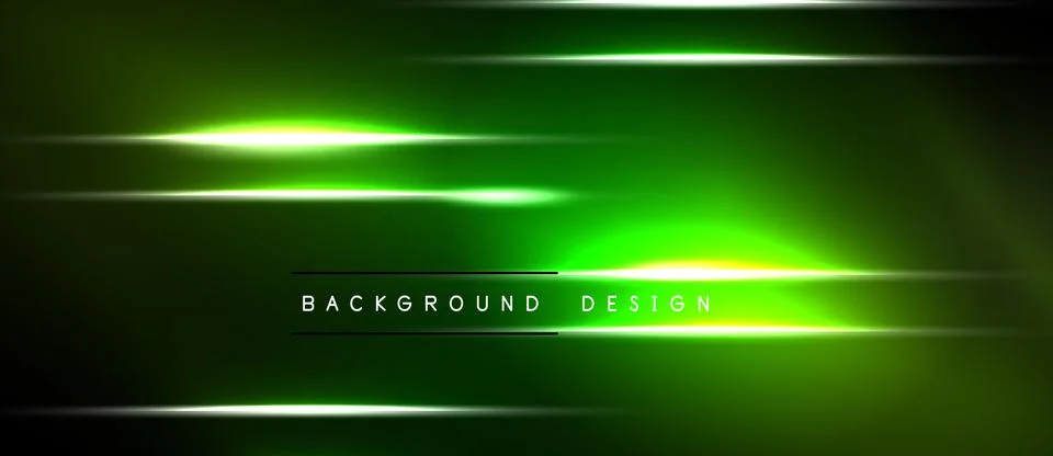 Dark green background features bright neon lines. Minimalist design with text Stock Illustration