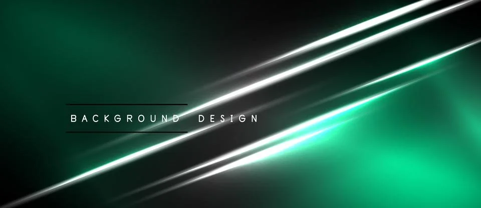 Dark green background features bright silver lines. Modern design with gradie Stock Illustration