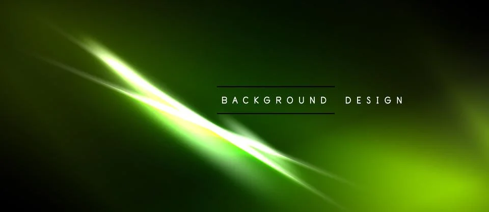 Dark green background features bright neon lines. Diagonal streaks create Stock Illustration
