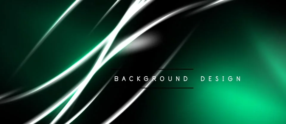 Dark green background features silver lines. Modern abstract design with Stock Illustration