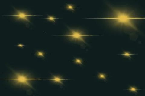 Dark green background with golden horizontal light flares Stock Illustration
