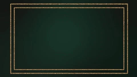 On a dark green background, there are two golden rectangular frames with free Stock Footage 320835732
