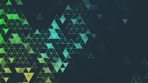 Dark green background with triangle pattern. Polygonal loop geometric mosaic Stock Footage 279992446