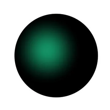 A dark green ball isolated on white background. Simply design for web, logo, ban Stock Illustration