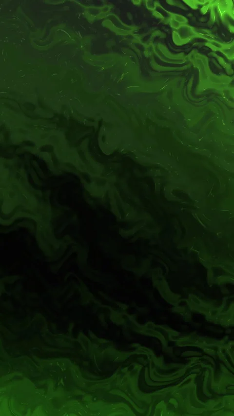 Dark Green Black Abstract Fluid Motion Background with Swirling Patterns Stock Footage 344198932