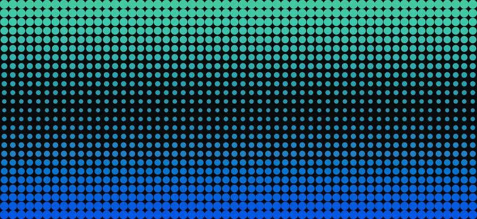 Dark green blue halftone pattern background, abstract color gradient banner.. Stock Illustration