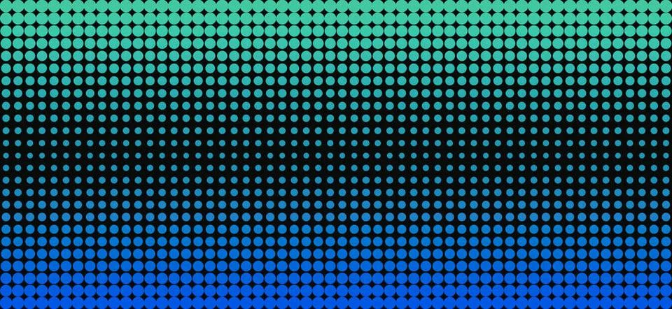 Dark green blue halftone pattern background, abstract color gradient banne... Stock Photos