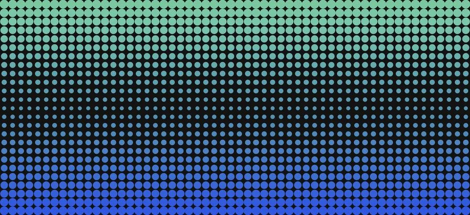 Dark green blue halftone pattern background, abstract color gradient banner Stock Photos