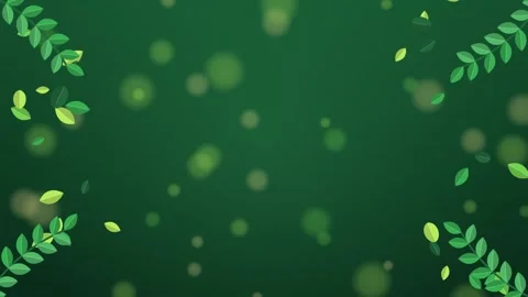 Dark green bokeh background with falling leaves and empty copy space Stock-Footage 348618141