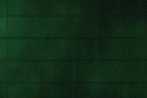 Dark green ceramic tile texture, background with square geometric pattern, .. Stock Photos