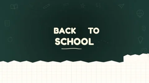 A dark green chalkboard graphic with white grid paper along the bottom, fea.. Stock Footage 345453749