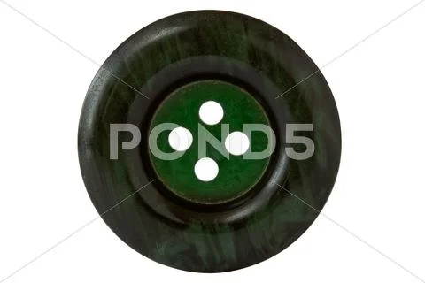 Dark green clothes button Stock Photos