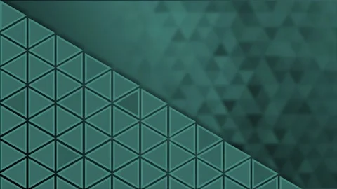 Dark green color flickering Triangular shapes pattern background Stock Footage 217906962