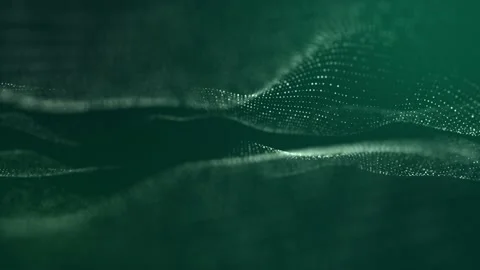 Dark green corporate abstract material motion background with glowing lights Video stock 233527160