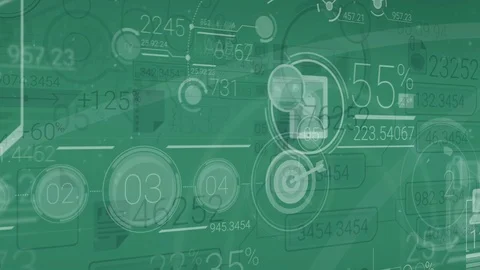 Dark Green Corporate Background With Abstract Elements Of Infographics Stock Footage 71480565