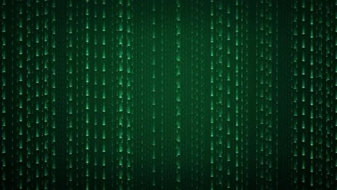 Dark green digital data rain streaming vertically seamless loop animation Video stock 347082029