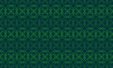 Dark Green Elegant Geometric Seamless Pattern Background Stock Illustration