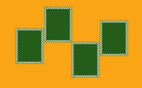 Dark Green Framed Blocks on Vibrant Orange Background Stock Illustration