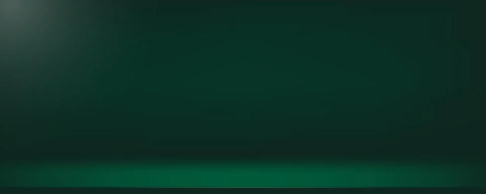 Dark green gradient background. Deep neutral walls in the room. Minimal scene Illustrazione stock