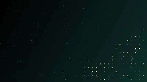 Dark green gradient to black minimalistic background with golden dots Stock Footage 269336311