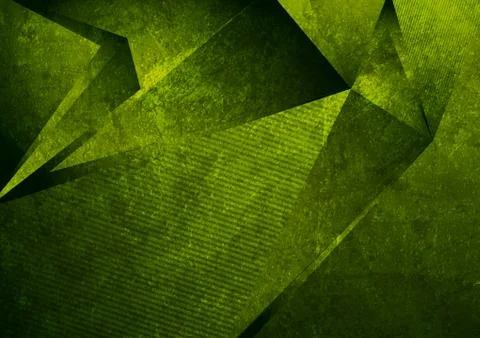 Dark green grunge tech low poly abstract background Illustrazione stock