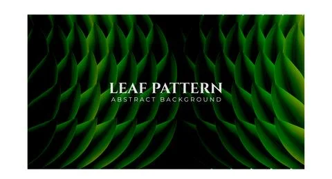 Dark Green Leaf Pattern Abstract Background.  Stock Illustration