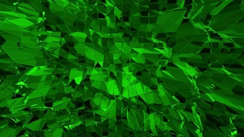 Dark green low poly waving surface as element motion graphic. Dark green Stock Footage 77030185